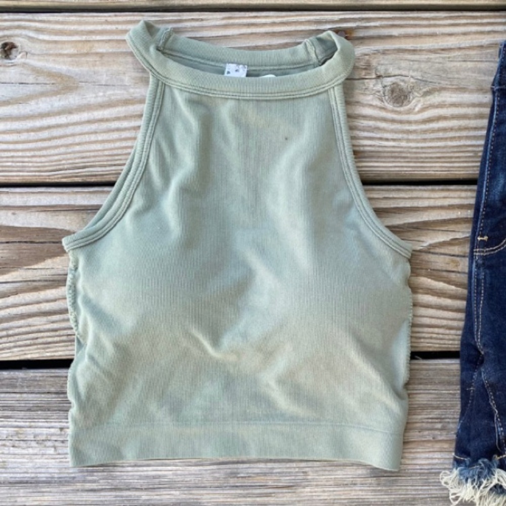 Boutique Wishlist high neck Seagrass green Bralette